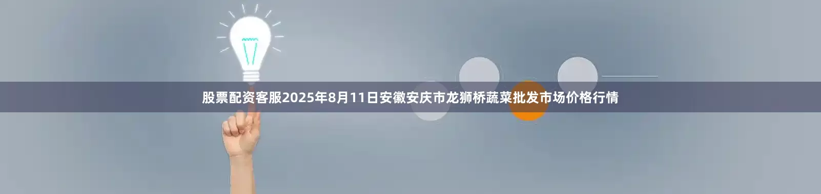 股票配资客服2025年8月11日安徽安庆市龙狮桥蔬菜批发市场价格行情