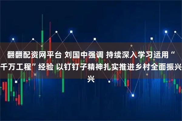 翻翻配资网平台 刘国中强调 持续深入学习运用“千万工程”经验 以钉钉子精神扎实推进乡村全面振兴